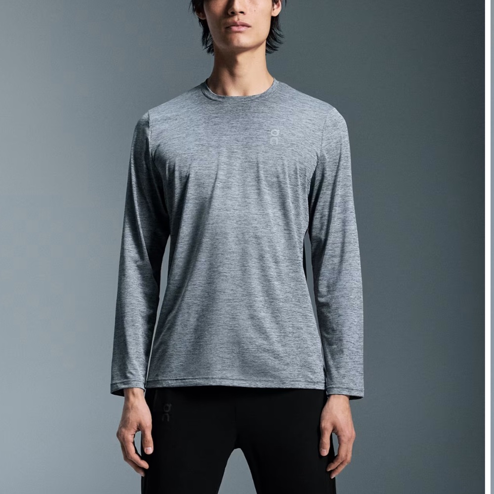 RUN ON CLOUDS Men's Gray CORE LONG T Long Sleeve Shirt size XXL
